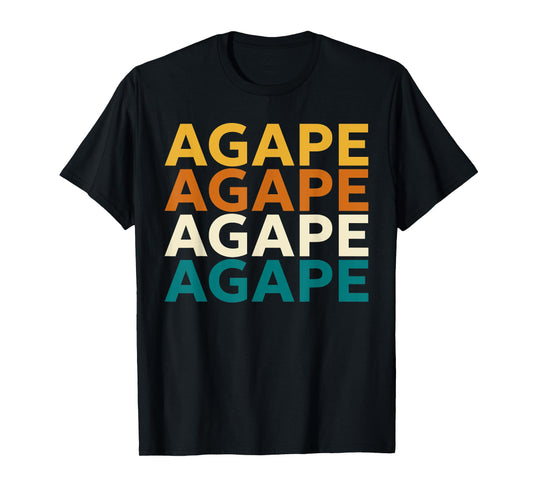 Agape Christian Unconditional Love Retro Repeating Design T-Shirt