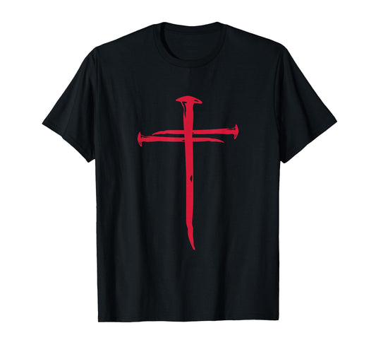 Cross Nails Crucifix Christian Catholic Religous T-Shirt