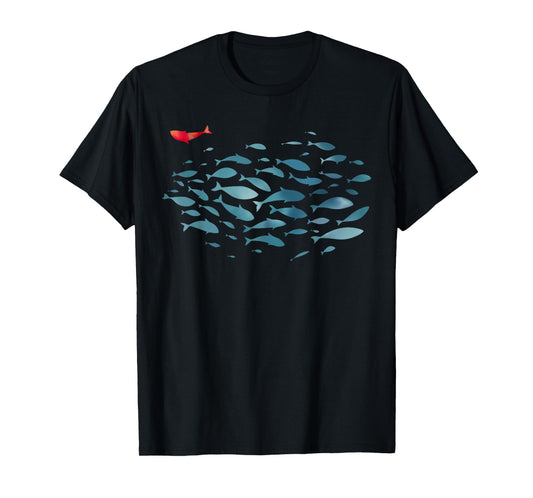 Fish Swim Against The Current Christian Bible Inspirational T-Shirt