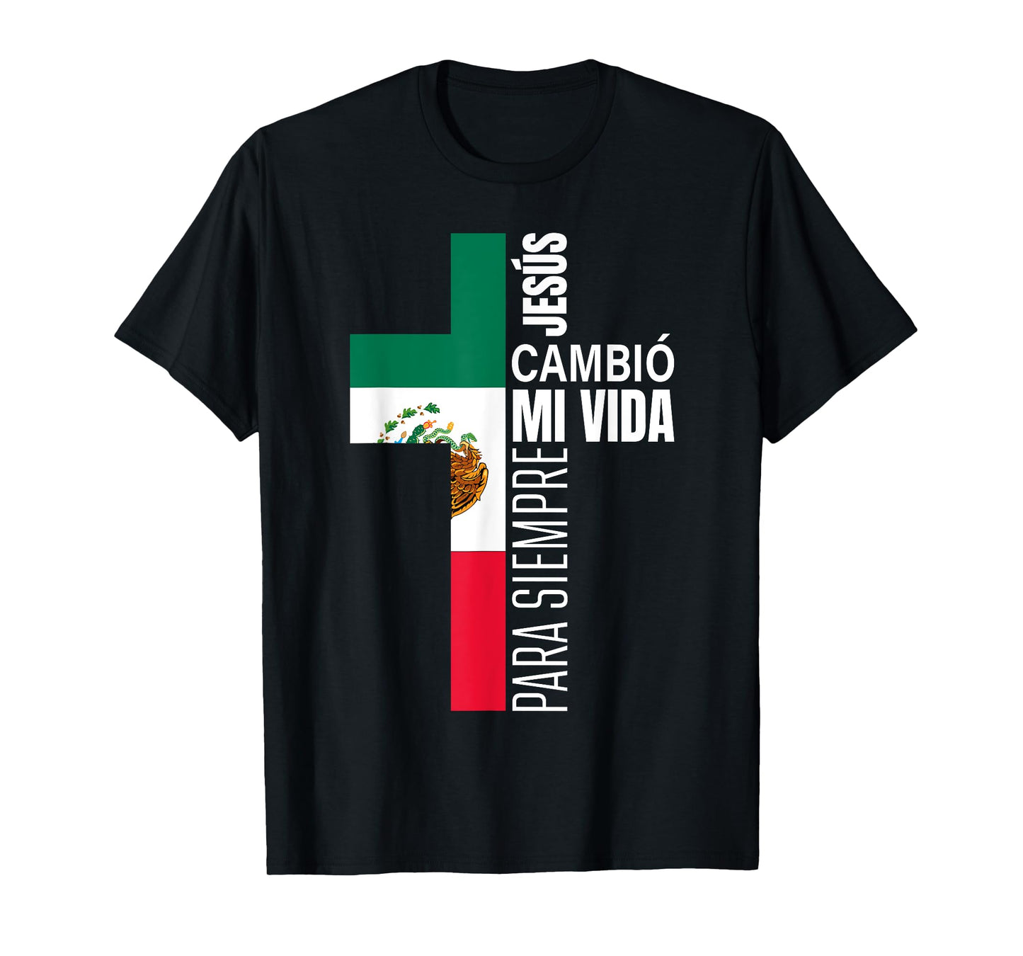 Jesus Christian Spanish Gifts Dad Fathers Day Mexican Flag T-Shirt