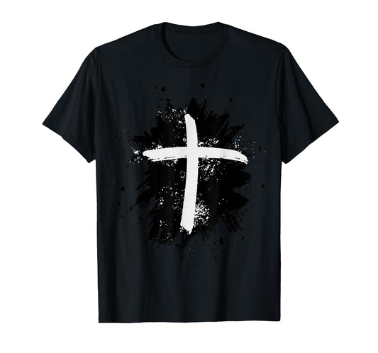 Black and White Jesus Cross Religion Sign T-Shirt