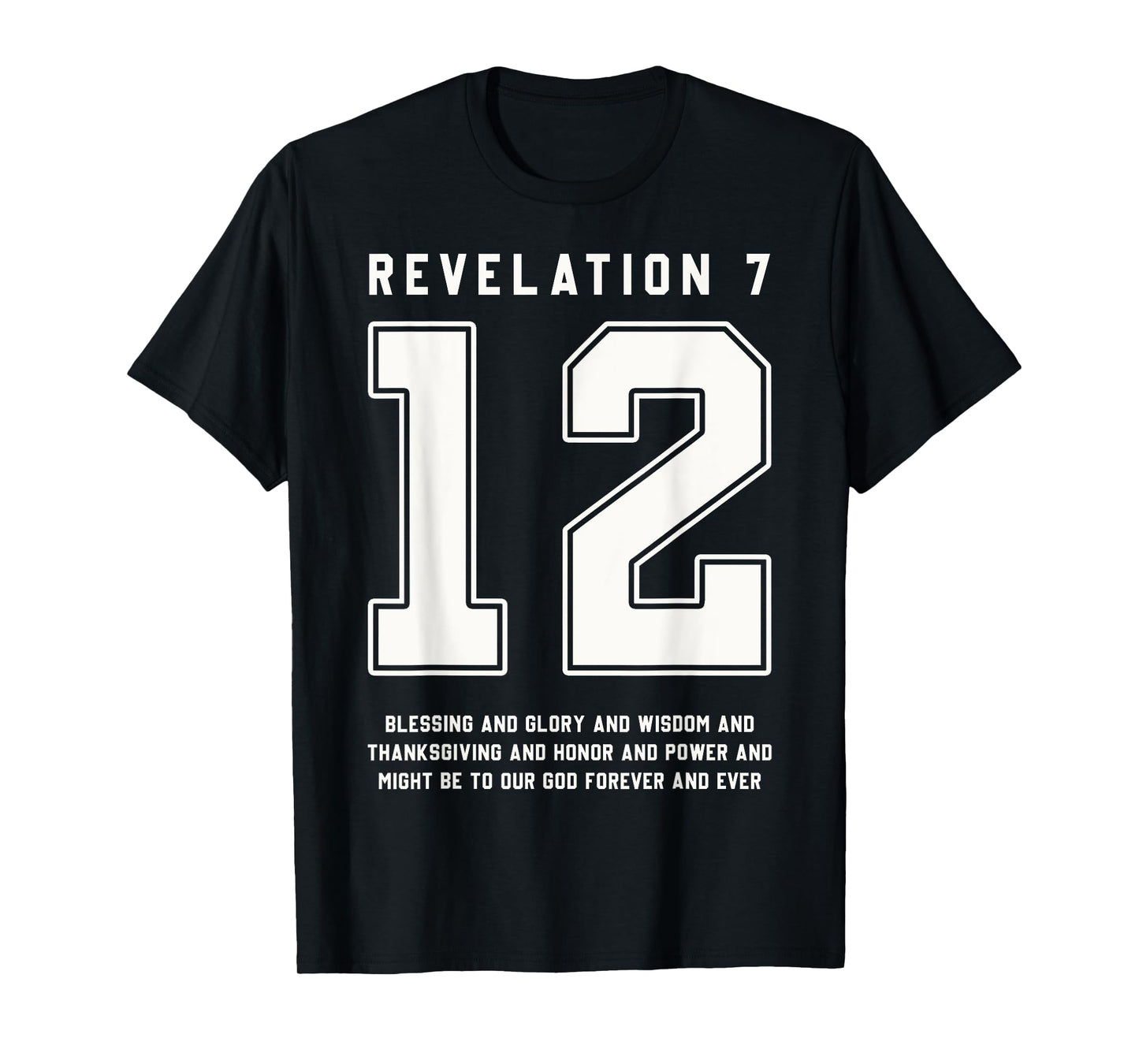 Revelation 7:12 Bible Verse Team Sports Jersey Christian T-Shirt