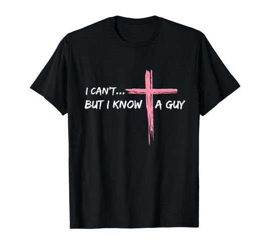 I Know A Guy Christian Apparel Jesus Gifts Retro Jesus Christian T-Shirt - Unisex-Adult, Kids - Black - Cross Print - Retro - Short Sleeve - T-Shirt - Small