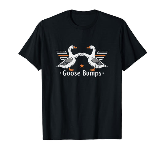 Goose Bumps Pun Fist Bump Funny Vintage Cartoon Geese T-Shirt