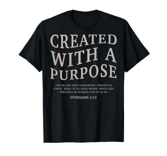 Men Created With A Purpose Christian Teen Girl Women Jesus T-Shirt