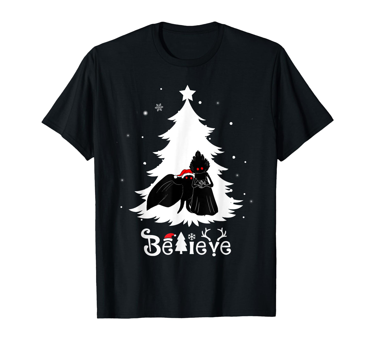 Mothman Flatwoods Monster Christmas Believe Funny Cryptid T-Shirt