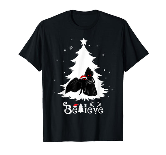 Mothman Flatwoods Monster Christmas Believe Funny Cryptid T-Shirt