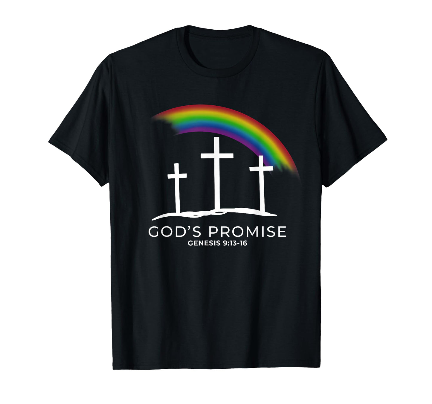 Funny Rainbow Christ Cross - Christian Quote God's Promise T-Shirt