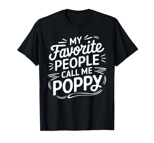Poppy Design For Grandpa From Grandkids Father's Day Poppy T-Shirt