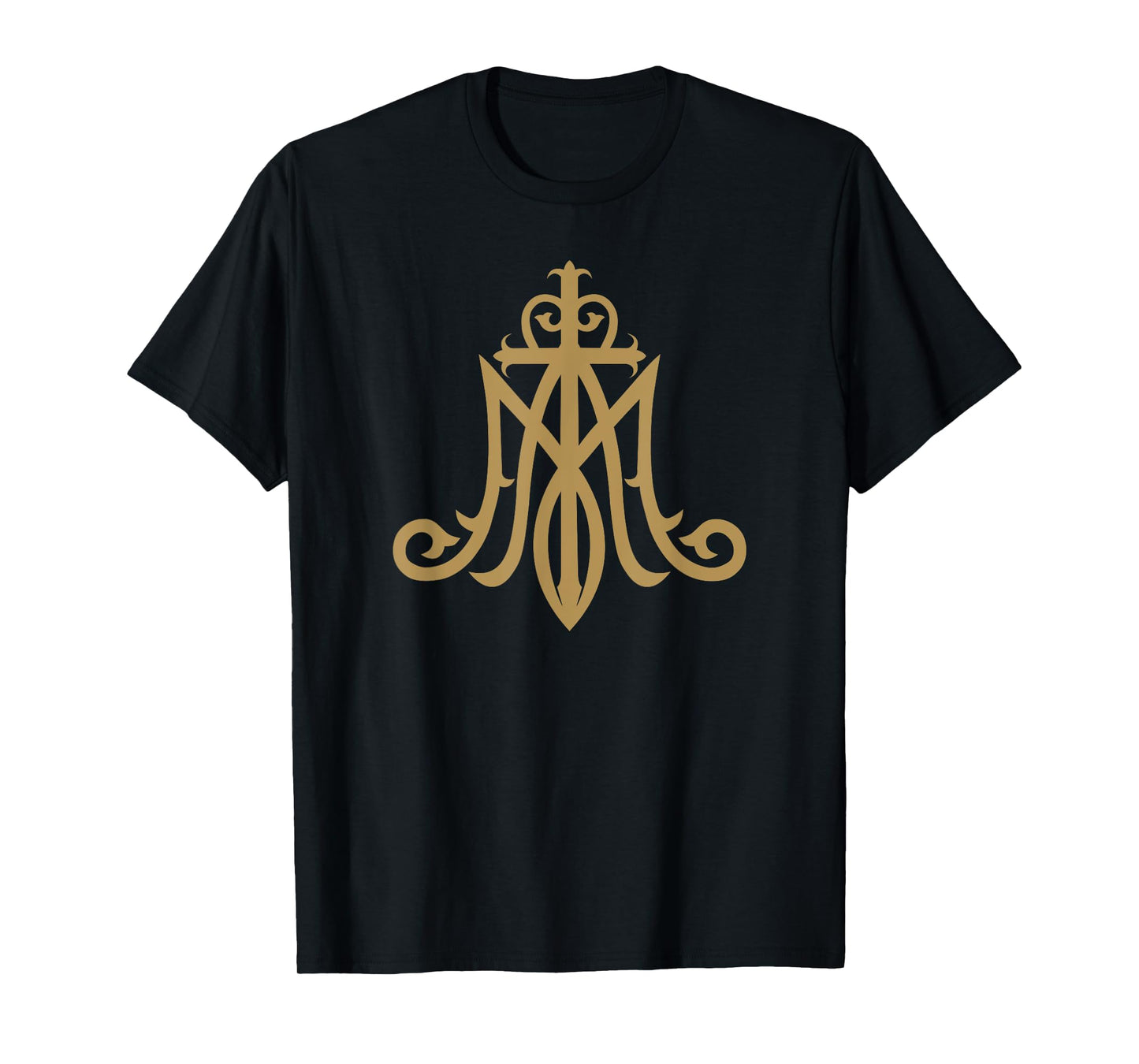 Virgin Mary Insignia Ave Maria Monogram Catholic T-Shirt