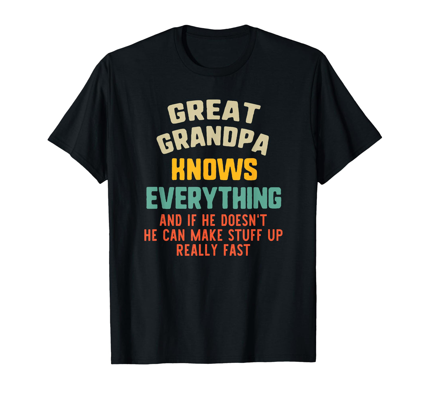Great Grandpa Knows Everything Vintage Grandpa Funny T-Shirt