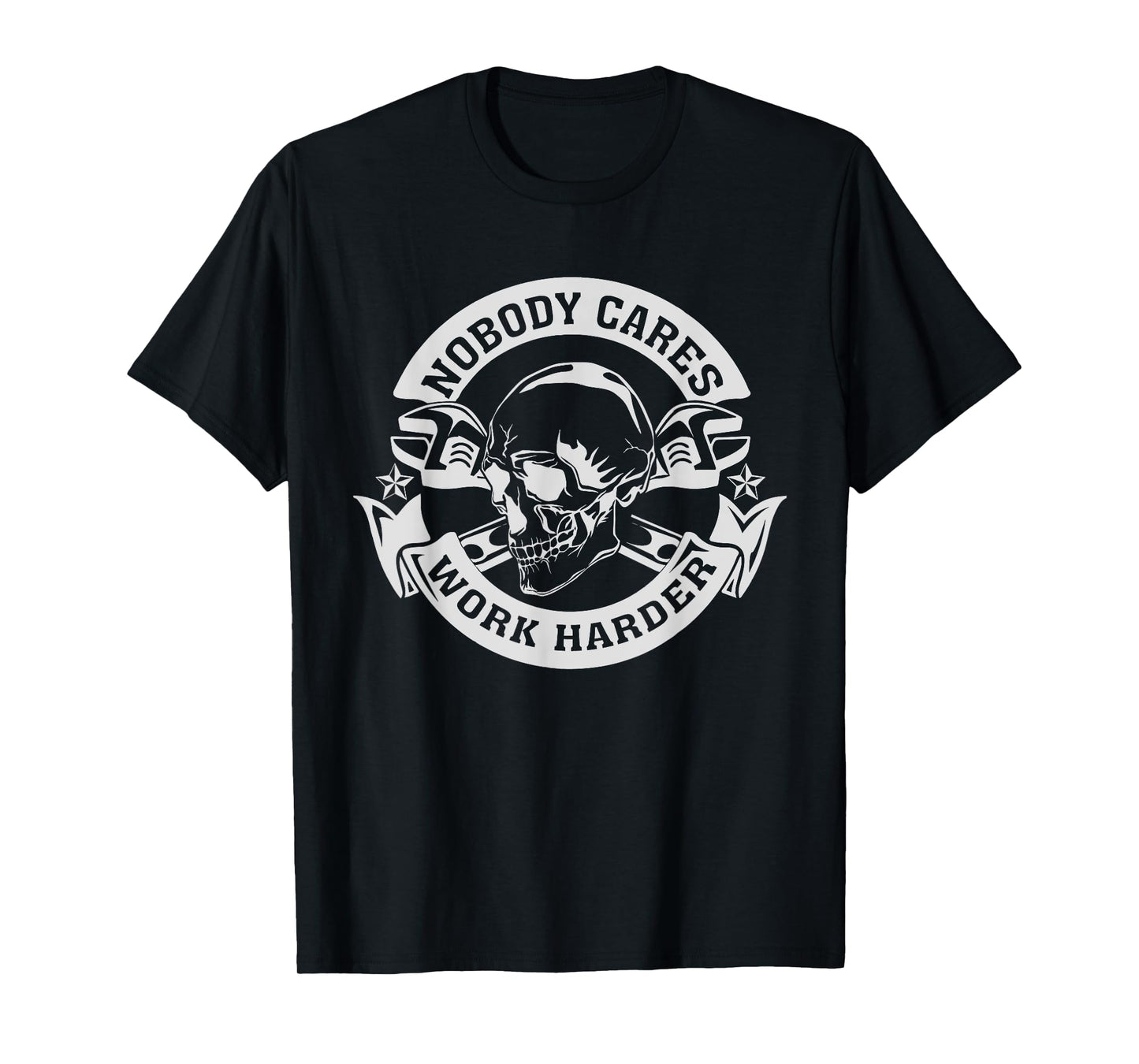 Nobody Cares Work Harder Skull Mechanic Vintage T-Shirt
