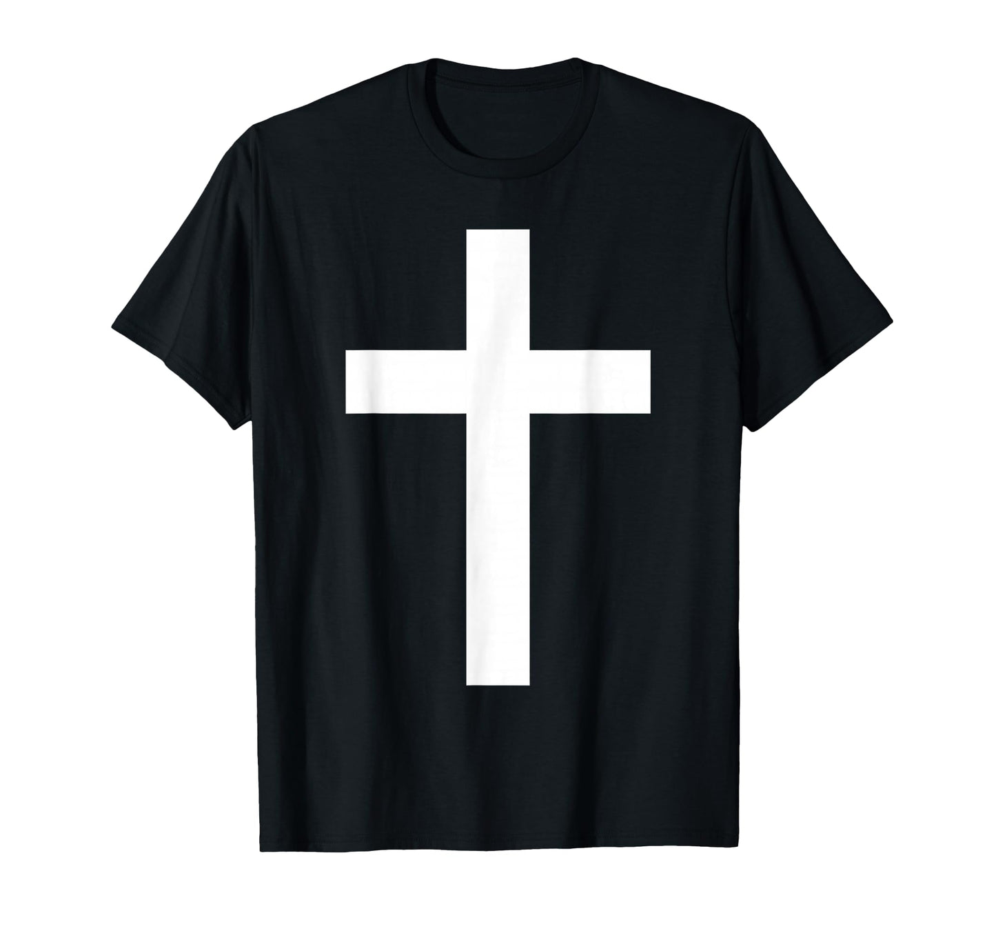 White Christian Jesus Cross Black T-Shirt