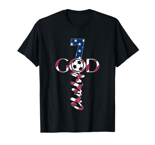 JESUS 7 YEARS CHILD OF GOD SOCCER 7TH BIRTHDAY T-Shirt