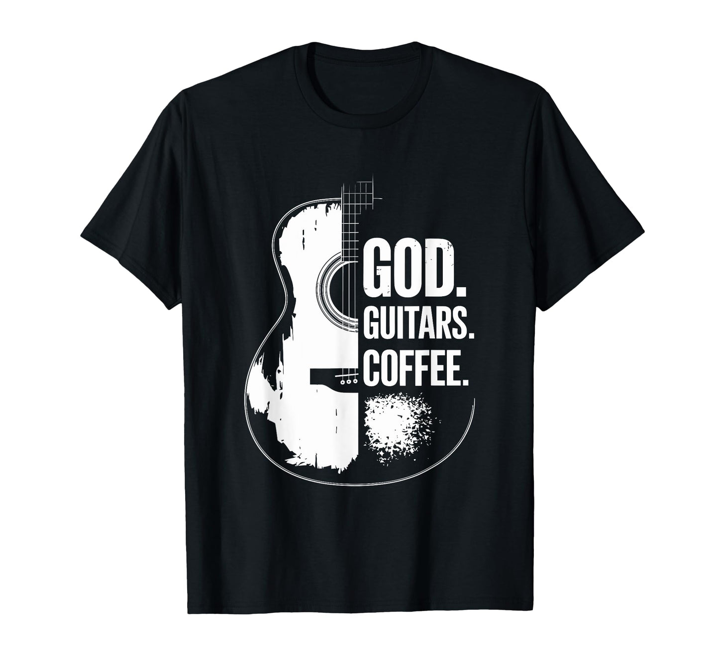 God Coffee Guitar, Christian Guitarist and Guitar Lover T-Shirt