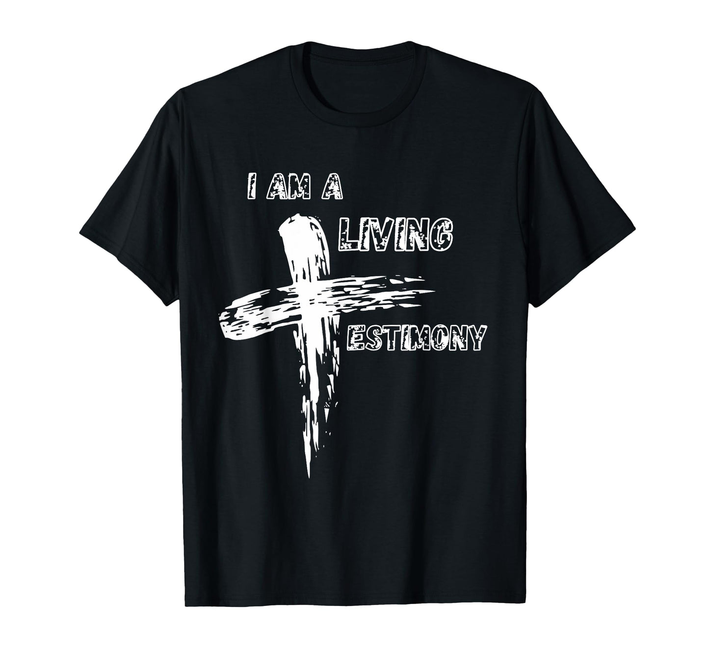 Christian Cross of Jesus I Am A Living Testimony Graphic T-Shirt