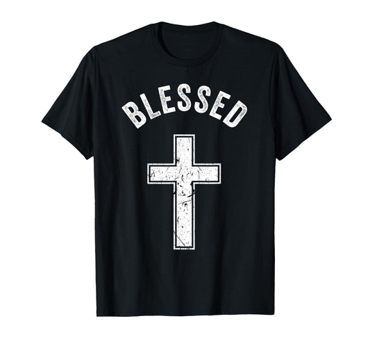 Vintage Blessed Christian Faith Cross Jesus Lover Spiritual T-Shirt