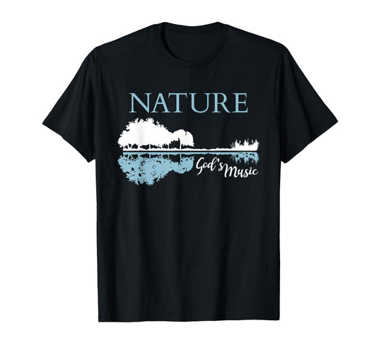 Nature God's Music Christian Outdoors Musician Guitar Lake T-Shirt
