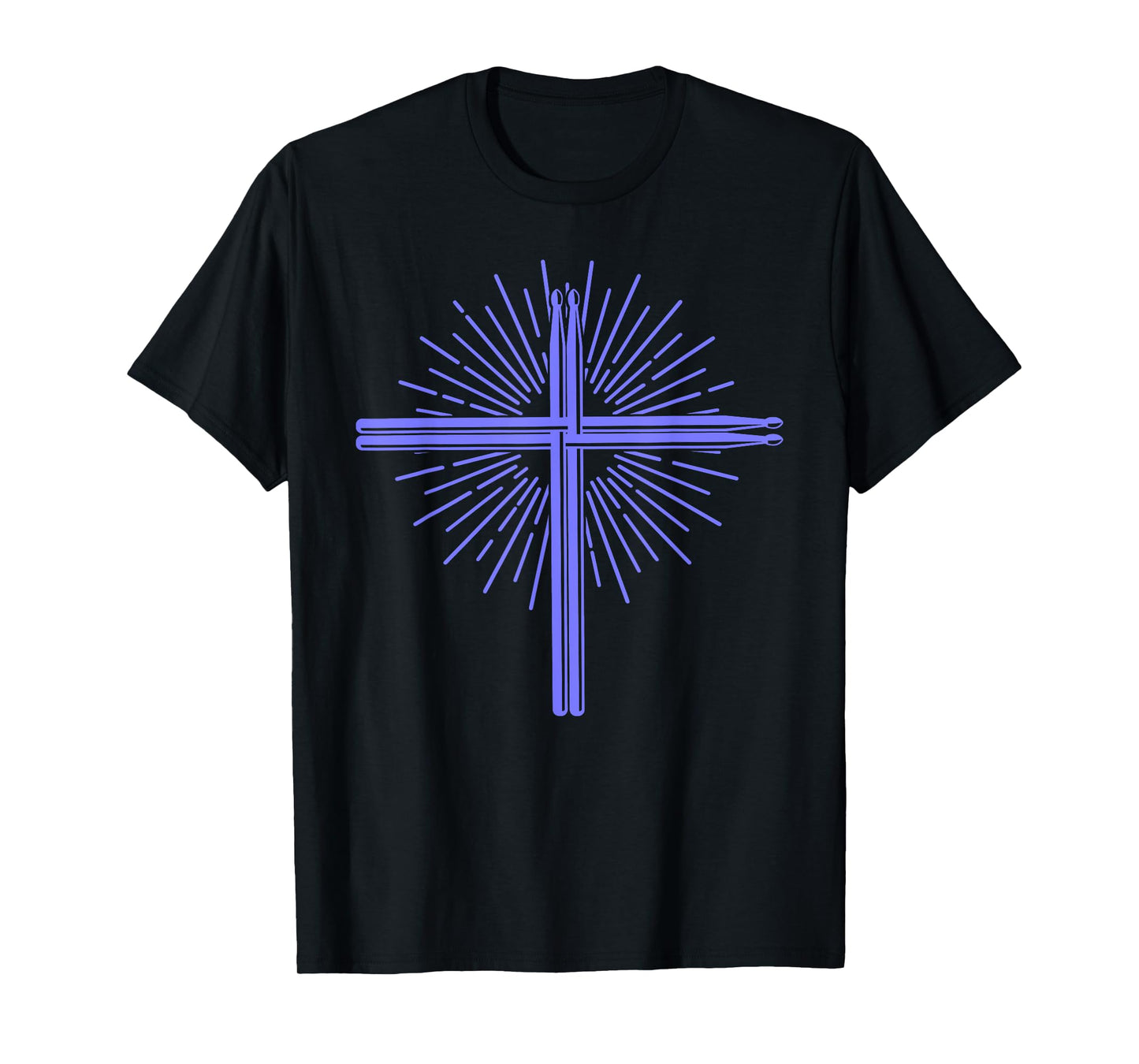 Cool Drumsticks Christian Cross Drummer Gift For Men Women T-Shirt