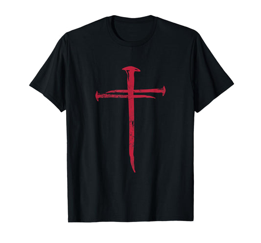 Cross Nails Crucifix Christian Catholic Religous Grunge T-Shirt