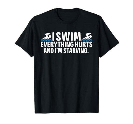Funny Humor Swimming Swimmer Saying tee Unisex-Kids, Girls Black Small Modern Funny Swim Crew Neck Short Sleeve T-Shirt Swimming T-Shirt Sports