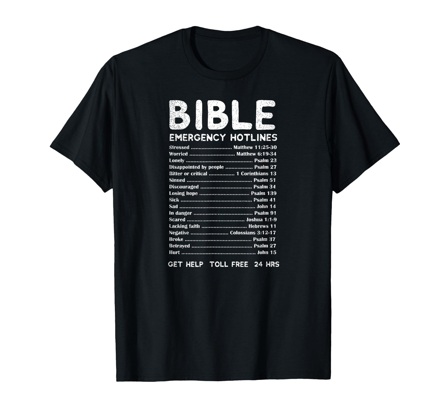 Bible Emergency Numbers Shirt | Christian Verses Gift T-Shirt