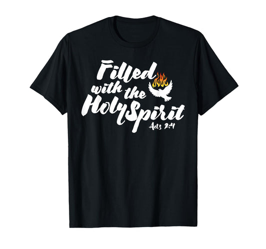 Tongues of Fire Flame Holy Spirit Acts 2 Pentecost Dove T-Shirt