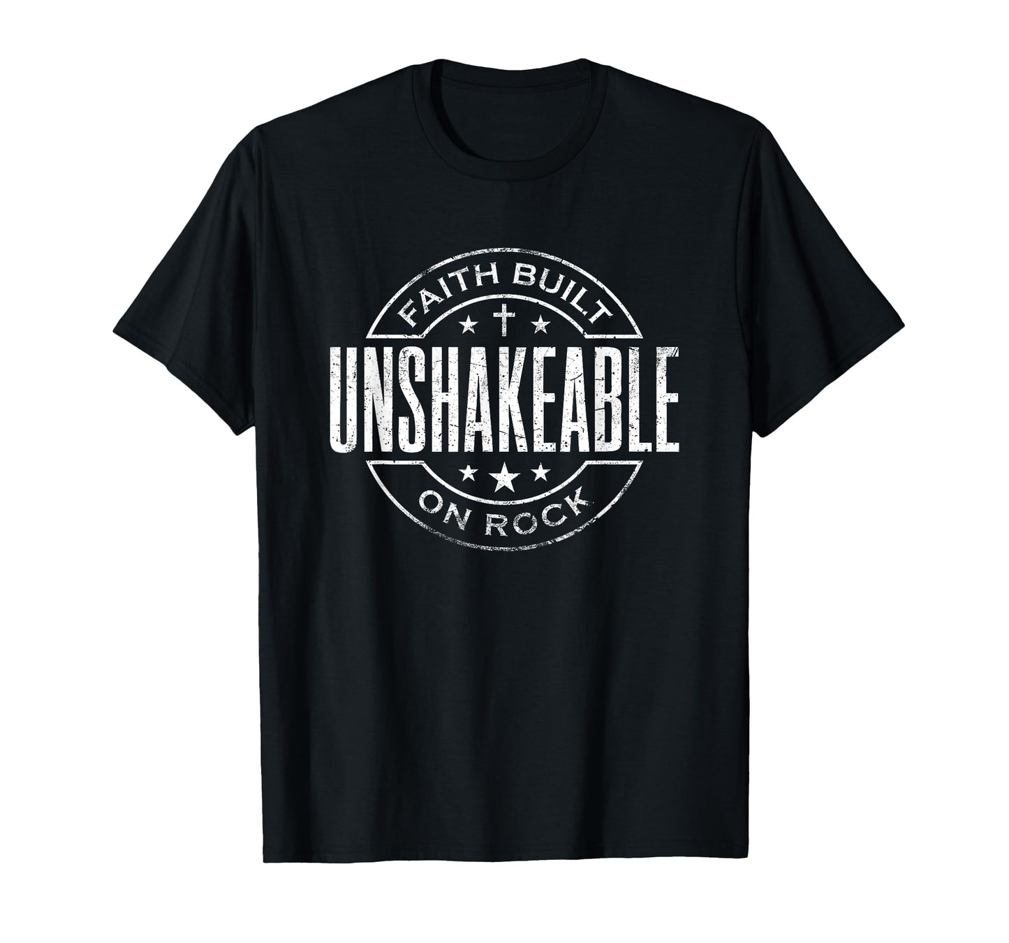 Unshakeable Faith Built On Rock Bible Christian T-Shirt