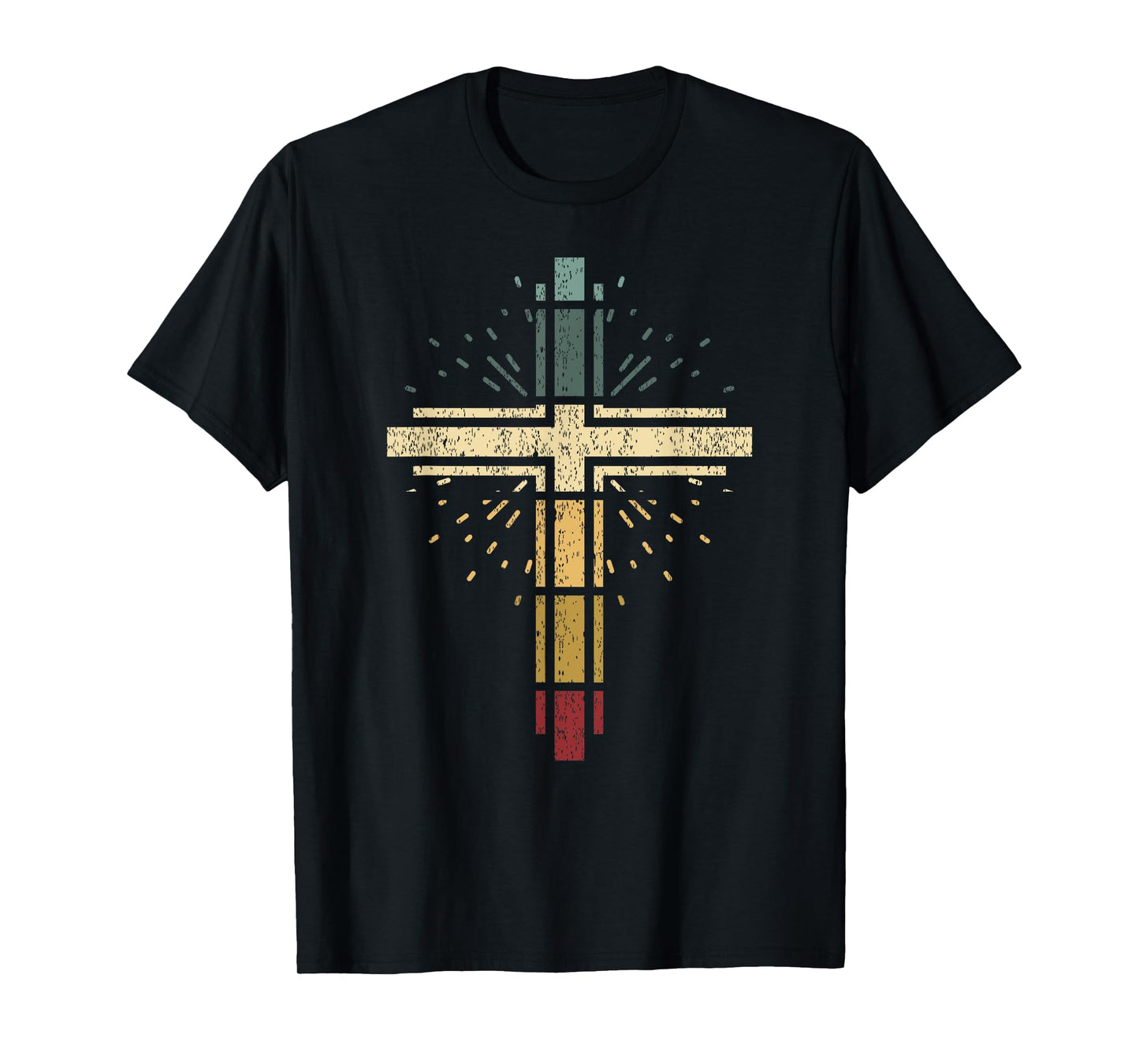 Cross Christian Vintage Tee Religious Faith Vintag Sunset T-Shirt