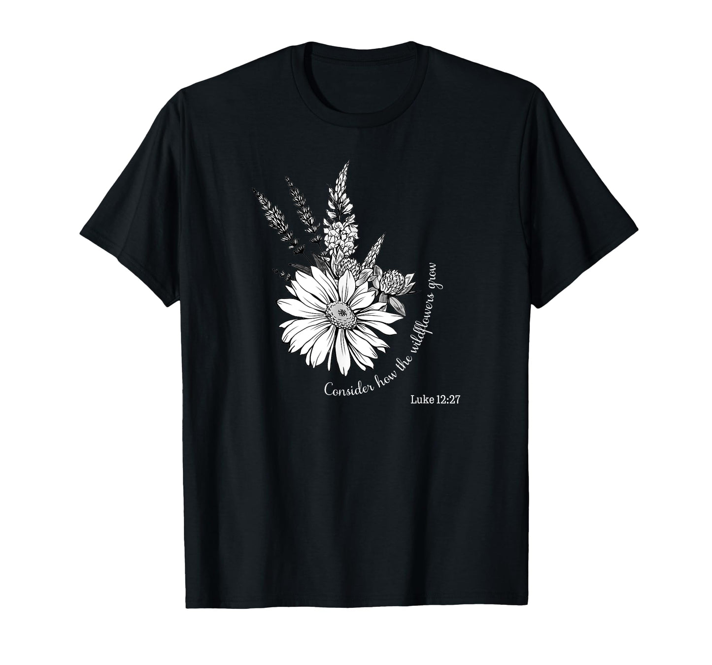 Women's Christian Botanical Flower Scripture T-Shirt