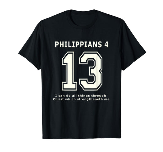 Philippians 13 Team Sports Bible Verse Christian Jersey T-Shirt