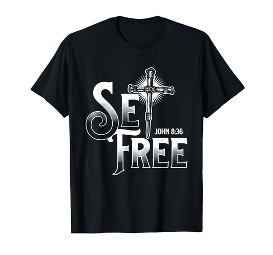 Set Free John - Bible Christian Faith Religion Jesus Christ T-Shirt