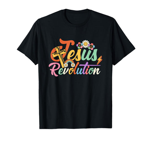 Jesus Revolution Groovy Flower Vintage Christian Faithcross T-Shirt