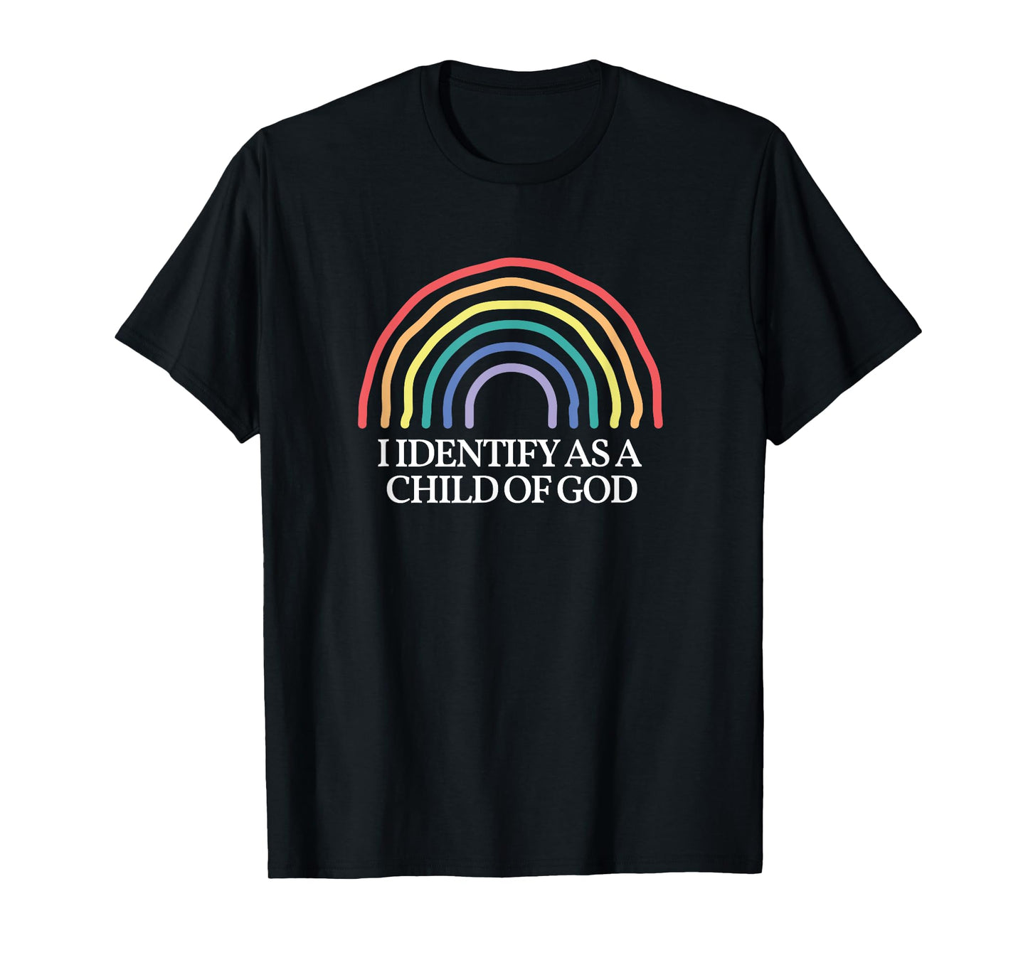 Funny I Identify as a child of God Rainbow Christian T-Shirt