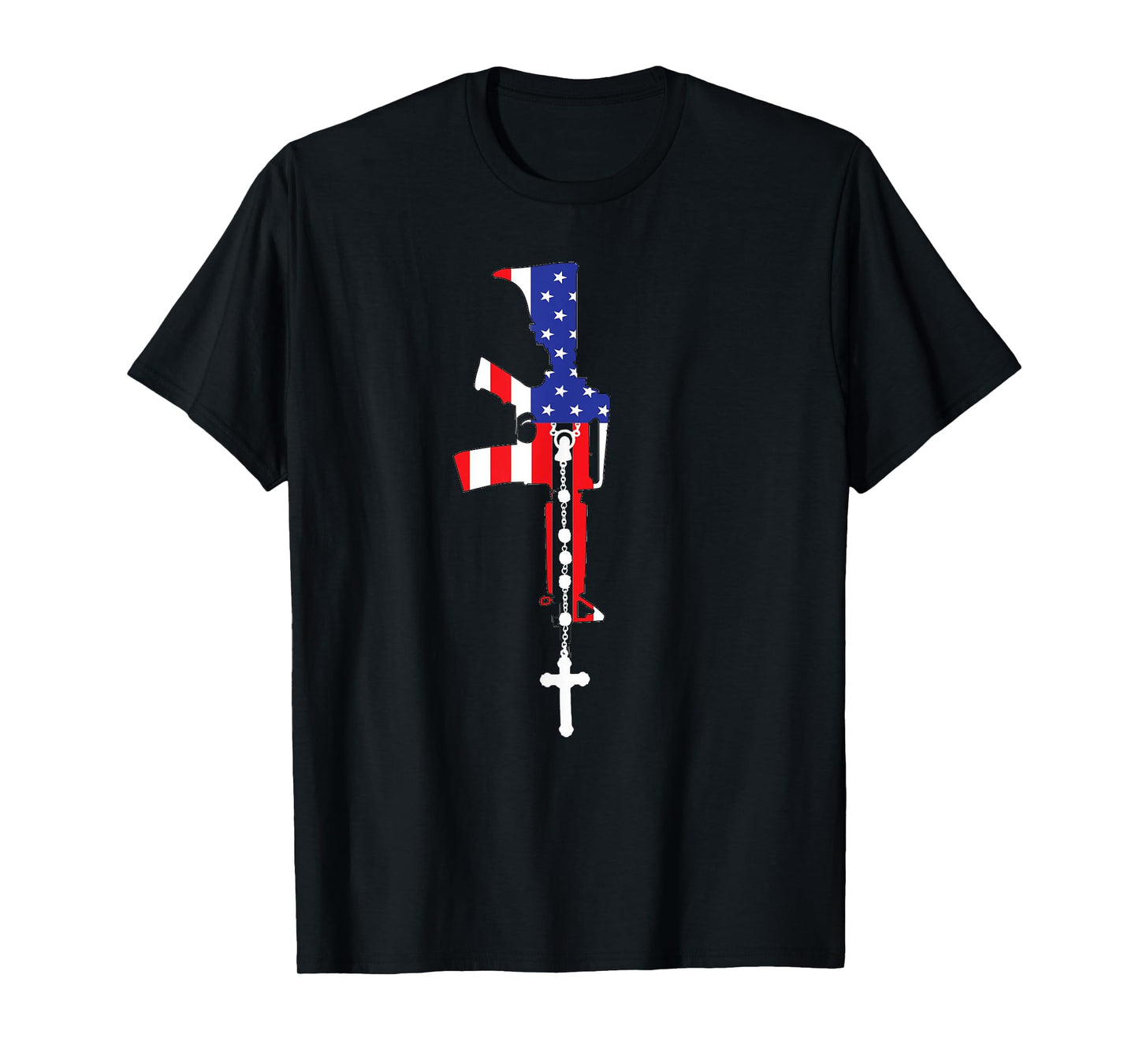 American Flag Rosary Patriotic Catholic T-Shirt