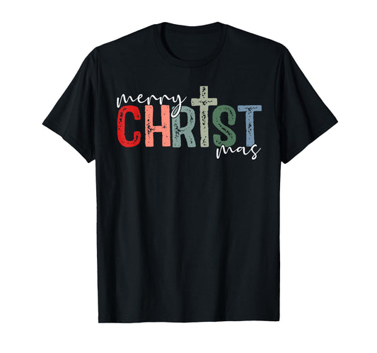Merry Christmas Xmas Christian Jesus Holiday Family Pajamas T-Shirt