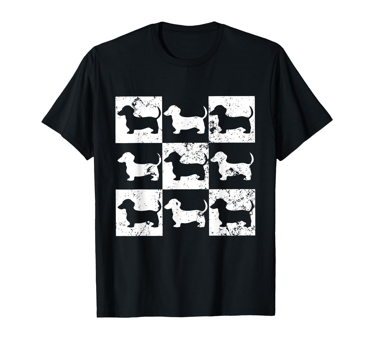 Dachshund Checkerboard Tee - Weiner Dog Lovers Dachshund T-Shirt