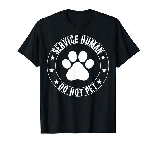 Service Dog Human Do Not Pet Funny Rescue Dog Owner Vintage T-Shirt