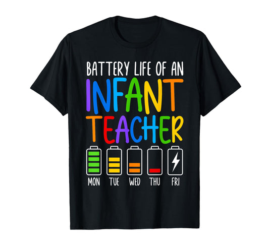 Battery Life Of A Infant Teacher Funny School Appreciation T-Shirt for Men Women