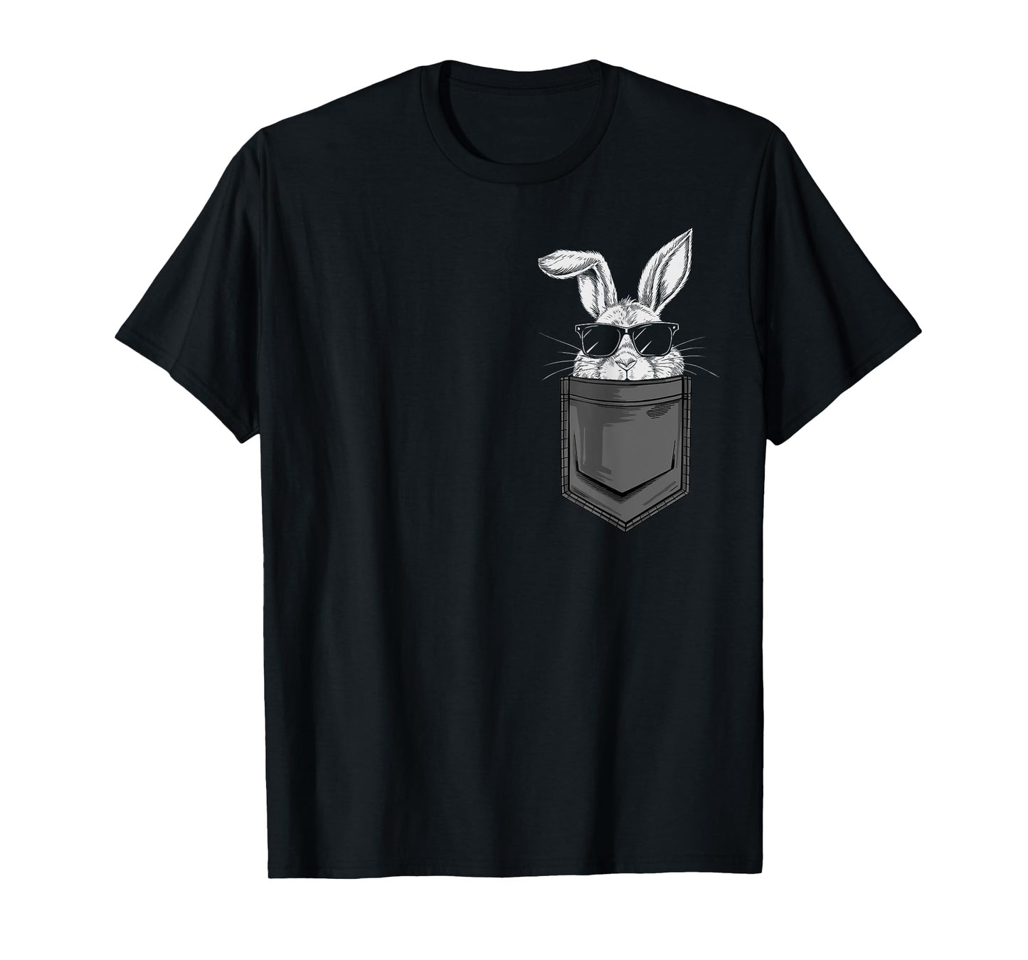 Cool easter bunny rabbit with sunglasses in pocket T-Shirt