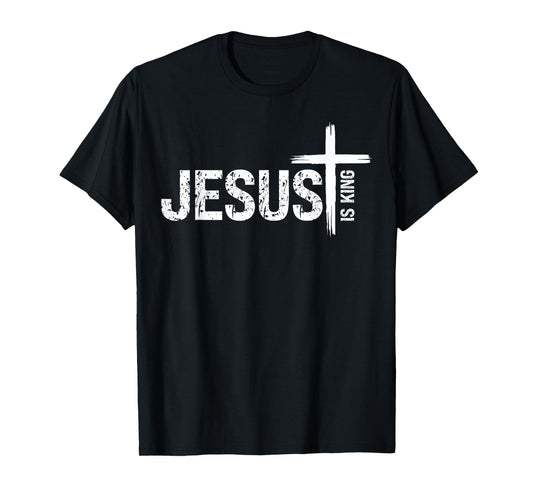 Christian Cross God Loves You Religious Jesus is King T-Shirt