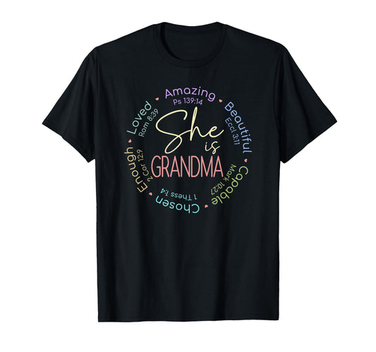 She Is Grandma Christian Bible Verse Gift T-Shirt