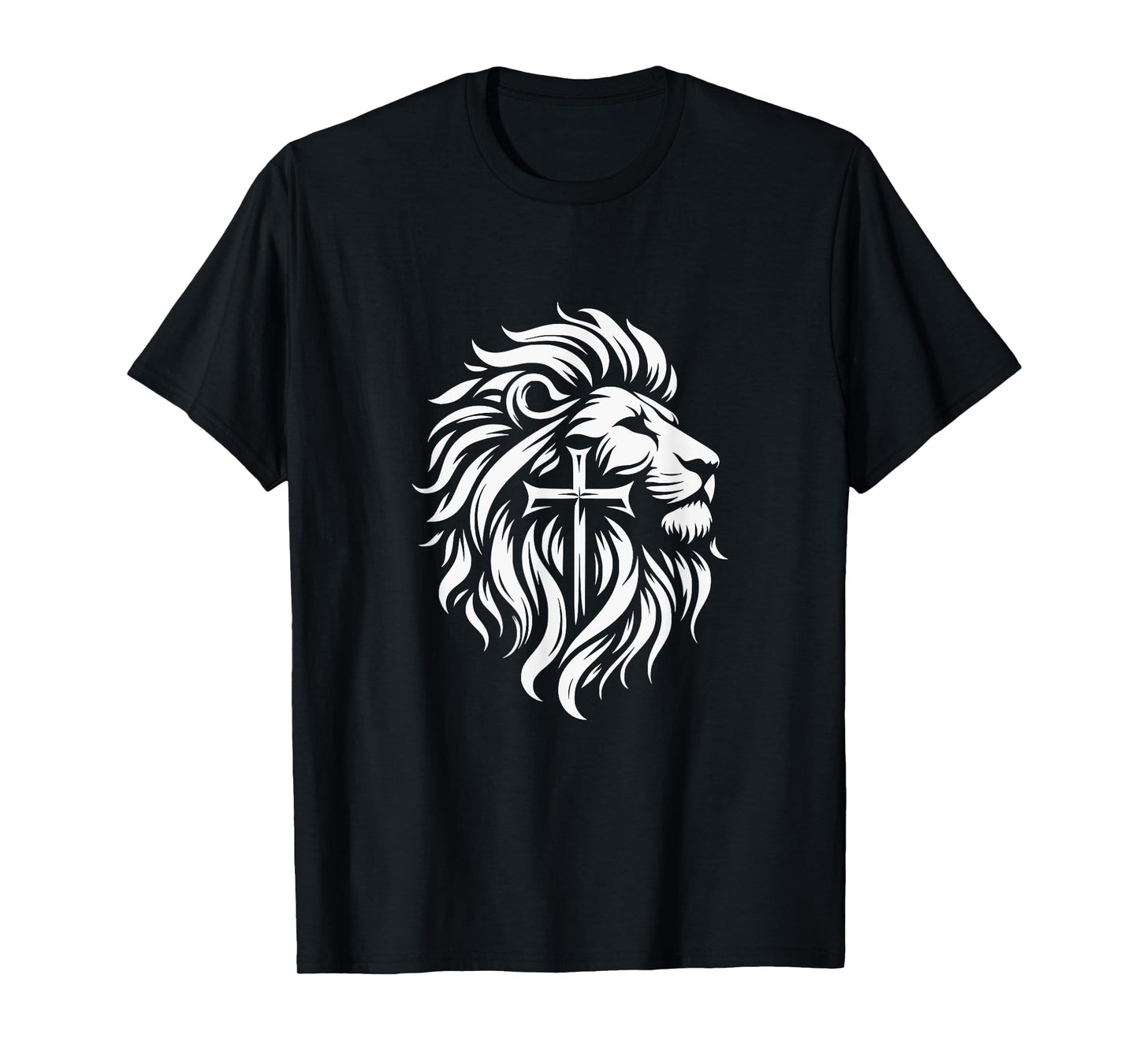 The Lion Of Judah Cross Jesus Inspirational Christian T-Shirt