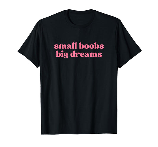 Small Boobs Big Dreams Y2k Aesthetic Iconic Slogan Funny T-Shirt