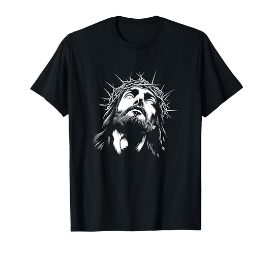 Face Of Crown Of Thorns Head Faith God Jesus Christ T-Shirt