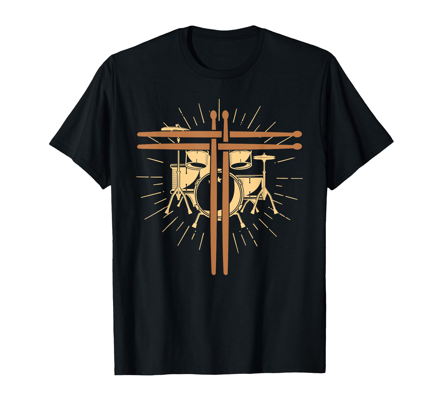 Christian Drummer Drum Sticks Cross Religious Band Drummer T-Shirt
