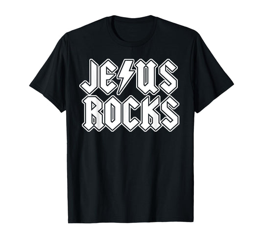 Jesus Rocks funny Christian Rocker Jesus Rocks T-Shirt