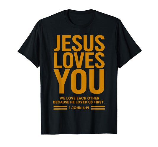 Toddler Jesus Loves You White Christian God Son Sister Girl T-Shirt
