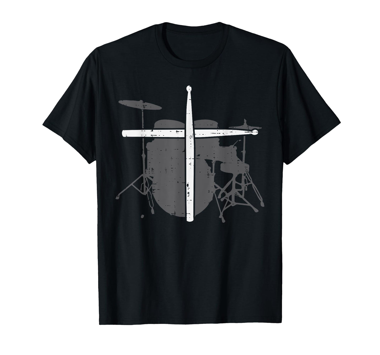 Drums Cross Drumstick Music Jesus Christian Band Men Women T-Shirt