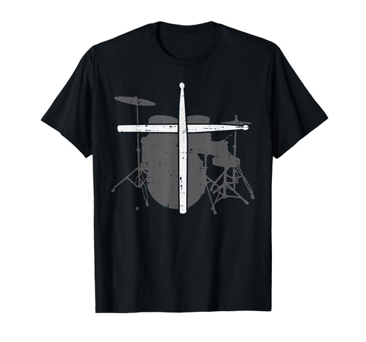 Drums Cross Drumstick Music Jesus Christian Band Men Women T-Shirt